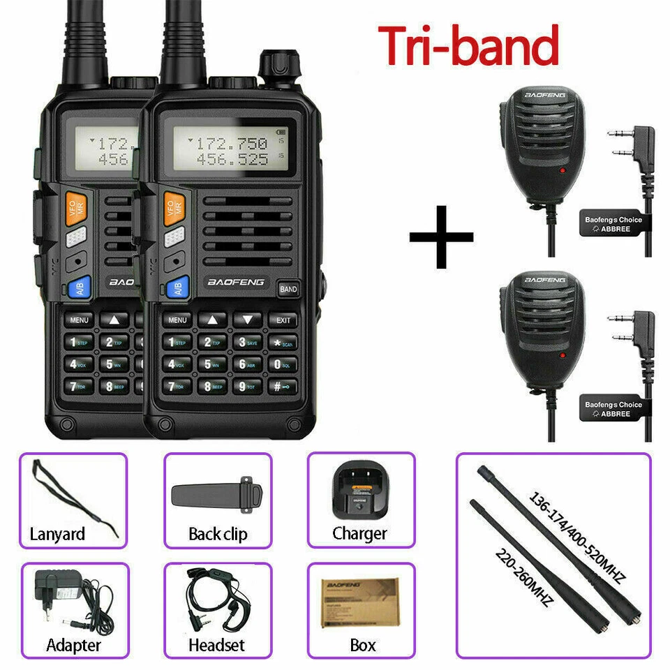 BAOFENG UVS9 PLUS 10W UHF/VHF WALKIE TALKIE SPRECHFUNKGERÄTE HANDFUNKGERÄT RADIO - Bild 4 von 4