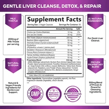 Gentle Liver Cleanse Detox & Repair Formula - Herbal Liver Support Supplement...