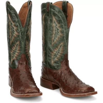 Tony Lama Men's Hayden Bourbon Brown Ostrich Exotic Western Boots EP8270