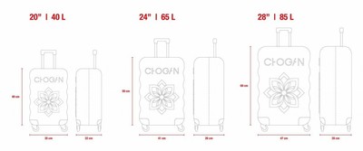 SET 3 TROLLEY Tris Rigido Chogan con 4 RUOTE ROSA con copri valige EUR  199,00 - PicClick IT