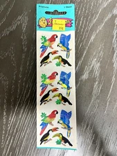 Sandylion Prismatic Tropical Birds Parrot Toucan Vintage 1990’s 1 Sheet Sealed