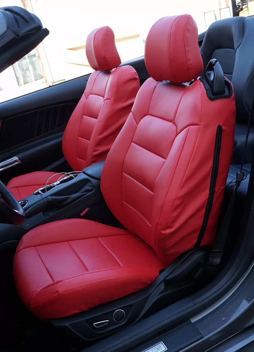 FOR FORD MUSTANG 2015 23 RED IGGEE S.LEATHER CUSTOM FIT MADE 2