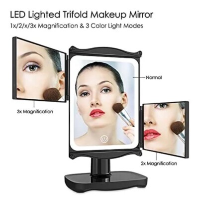 Aesfee Makeup Mirror Vanity Mirror with Lights, 1x/2x/3x Magnification LED Light