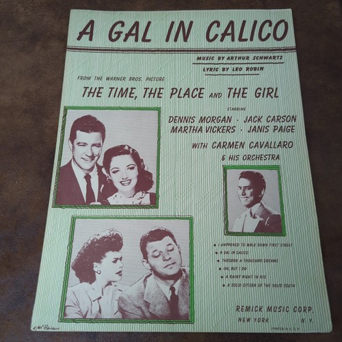 A Gal In Calico by Schwartz Robin (Vintage Sheet Music 1946 Remick)