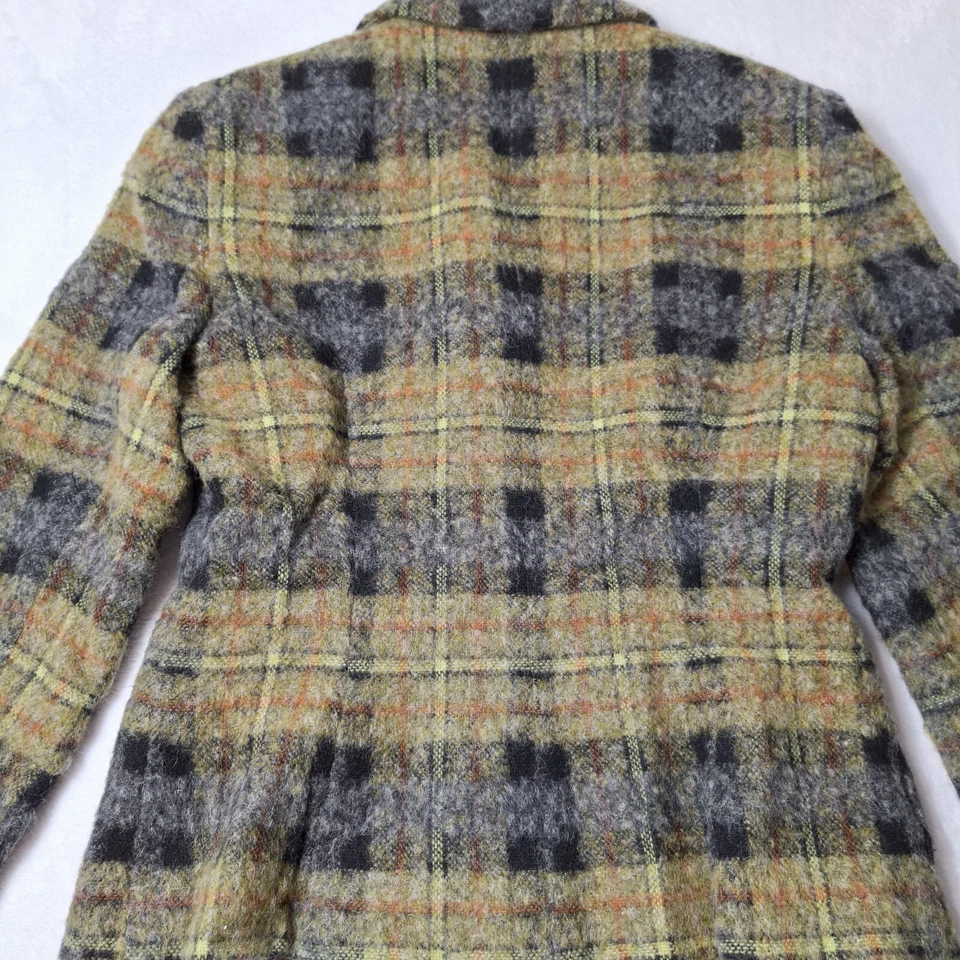 Blazer JENNE MAAG Mezcla Lana Mohair Talla M Verde Multi Cuadros Forrado Negocios Preppy Foto 2 de 4