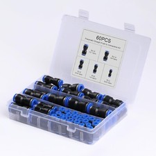 60 Pcs Quick Connect Air Hose Fittings 5/32 1/4 5/16 3/8 1/2 Inch Straigh
