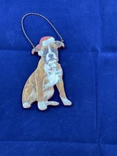 New Boxer Dog Wood Christmas Ornament by Kathy