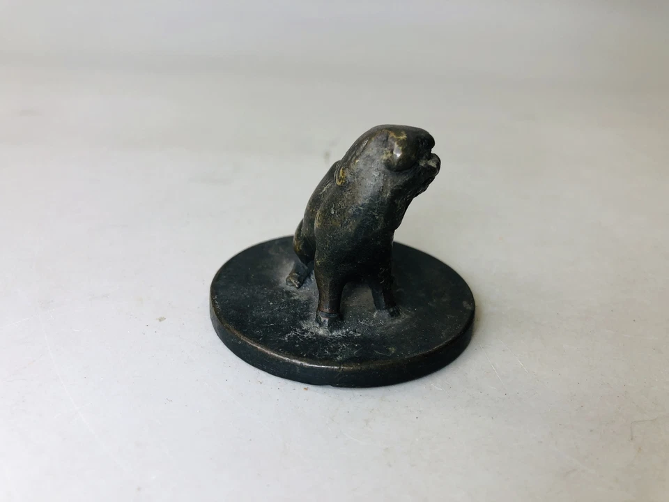 Y6170 NETSUKE Cobre Sello Material León Japón Antiguo Kimono Accesorio De Colección Foto 2 de 4