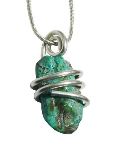Gorgeous Hand Forged Natural Blue Turquoise Pendant Silver #133 - Picture 3 of 3