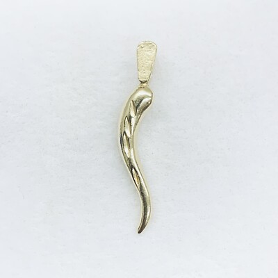 Diamond Italian Horn Necklace 14k Yellow Gold Cornicello Italian