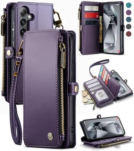 for Samsung Galaxy S24 Plus Case, RFID Blocking Galaxy S24 Plus Wallet Purple - Photo 3 sur 7