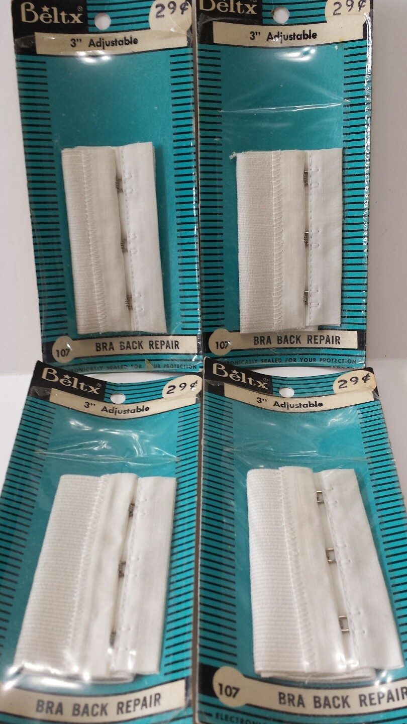 Lot 4 Beltx Vintage Bra Back Repair 3" Adj 107 3 Hook Lingerie Notion