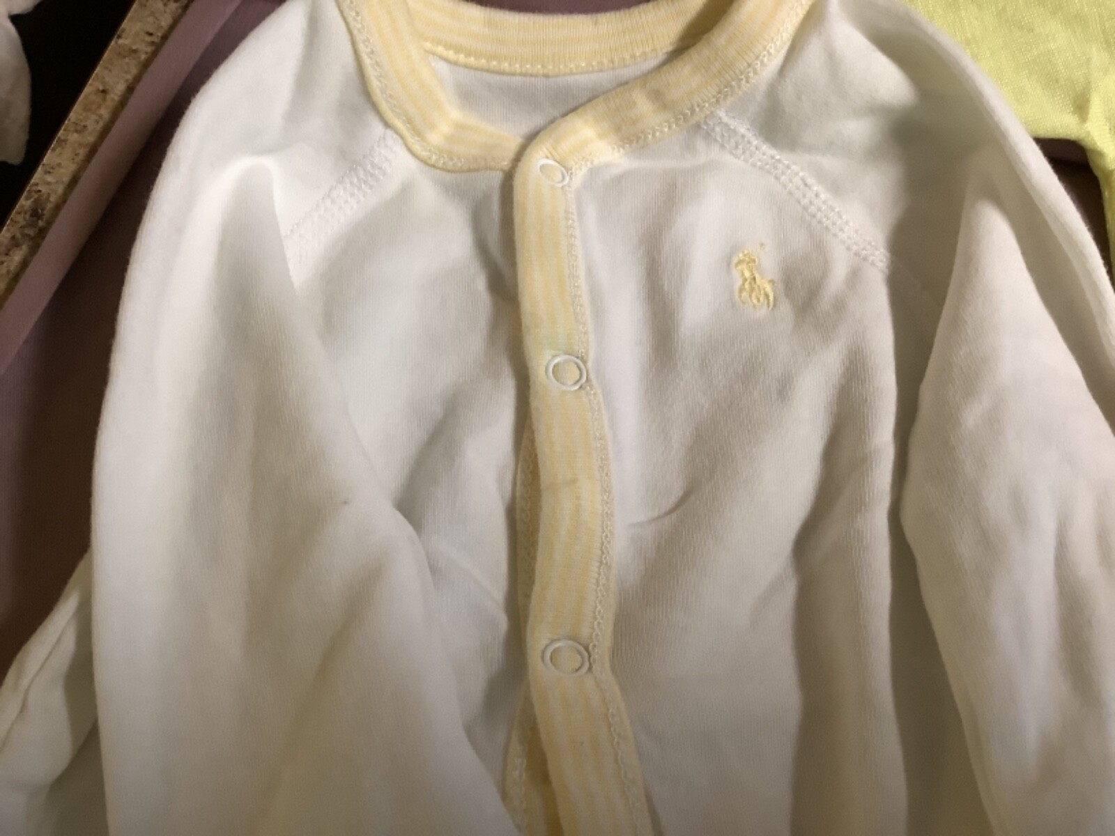 LOT OF 7 ASSORTED VINTAGE BABY CLOTHES UNDERSHIRTS SNAP SHIRTS ONE