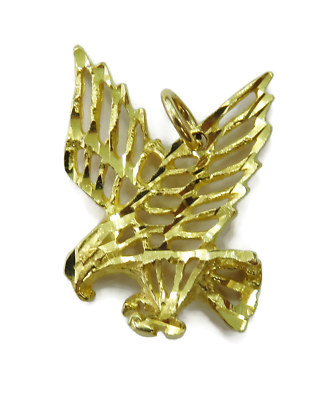 10K Gelbgold fliegender Adler Charm Halskette Anhänger ~ 1,3 g