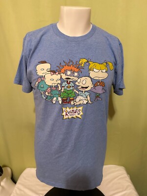 Rugrats Nickelodeon Men's Blue T Shirt Size Medium Cotton Poly