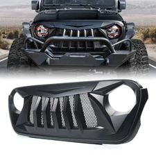 Front Bumper Hood Grill Matte Black For 2018-2026 Jeep Wrangler JL Gladiator JT