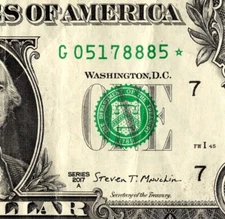 2017 G Star Note FANCY SERIAL NUMBER ONE DOLLAR Regular Run