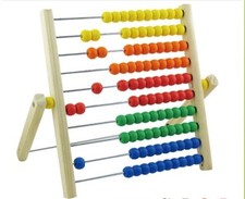 IKEA Wooden Abacus Educational Counting Multicolor Toy 100 Wooden Beads