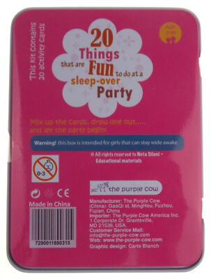 Purple Cow Sleepover Party Activity Cards - 20 Fun Things To Do, Games For Girls Ages 6+ - View #13