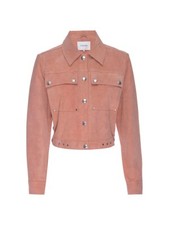 Frame Women's Suede Moto Jacket - Bright Terracotta - Size Small