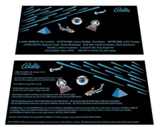 Bally Twilight Zone Pinball Custom Apron Instruction Cards