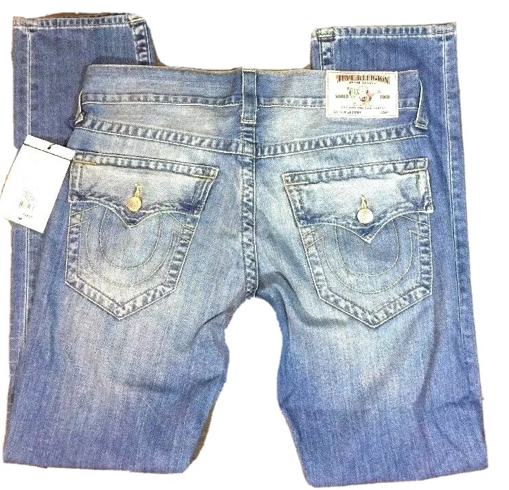 True Religion Jeans Mens 33x33 Distressed Destroyed Skinny $233