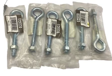 LOT OF 24 ZINC EYE BOLT WITH HEX NUT 4", B4300 BRAINERD "FREE SHIPPING" 🎯