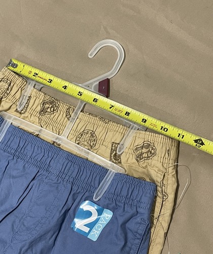 New Garanimals Boys Woven Shorts Size 7 Elastic Waist Cotton Khaki Blue 2 Pack - Picture 7 of 9