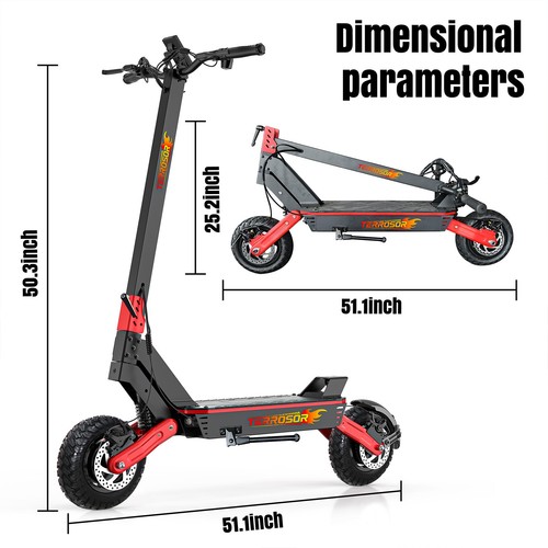 Electric Scooter 48V 1200W For Adult 11" Off Road Fat Tires UL 2849 Certified US - Picture 11 of 11