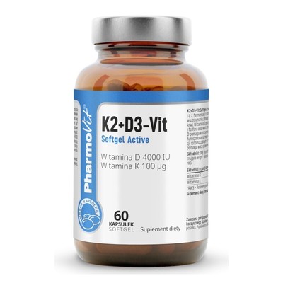 Vitamines K2 + D3 Pharmovit - 60 Gélules - Complément Alimentaire Neuf