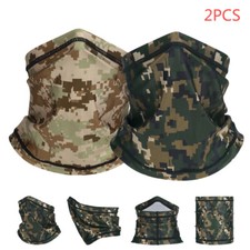 2 PCS Neck Gaiter Cover UV Protection Face Mask Military Cycling Hunting Scarf