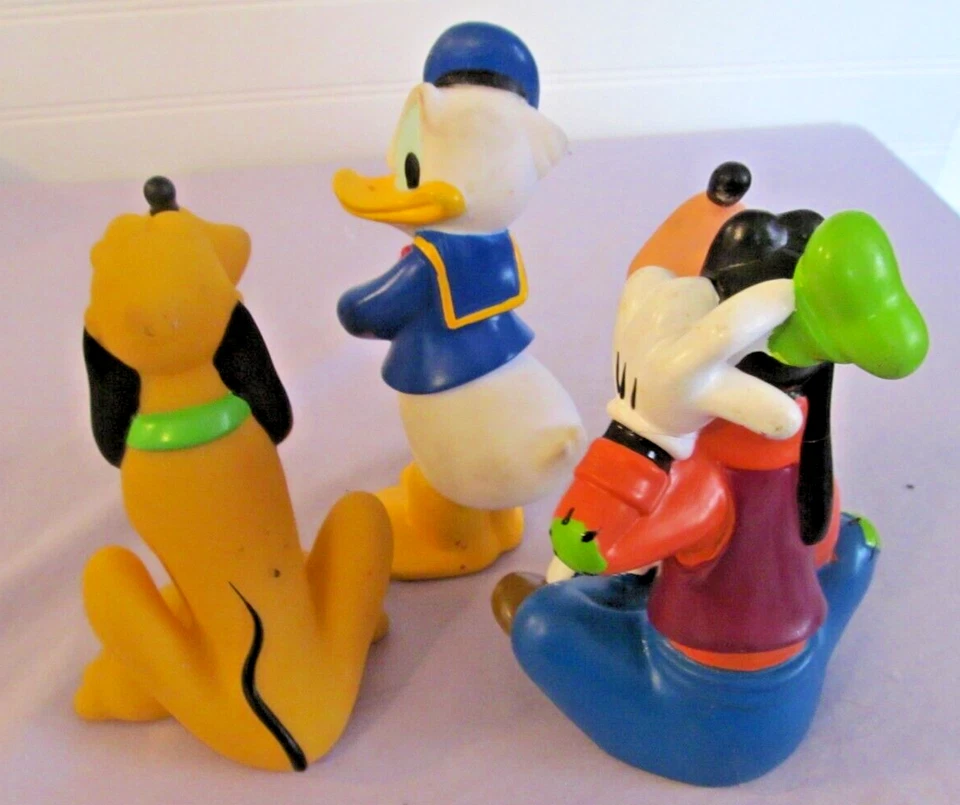 Disney Pluto GOOFY Donald Duck squeaky Bath Toy 5.5" Rubber Figure - Image 4 of 4