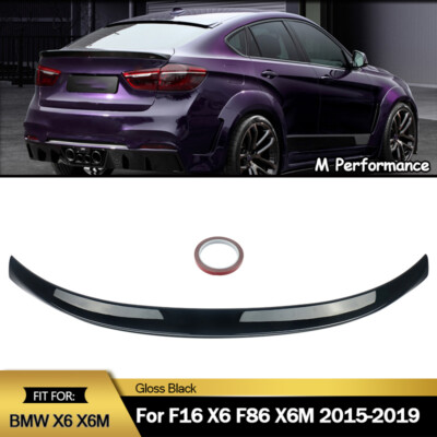 For BMW F16 X6 F86 X6M 2015-2019 M Performance Rear Spoiler Wing Lip Gloss Black