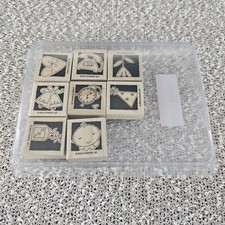 Stampin Up Set of 8 Wood Mount Stamp Set - Occasionally