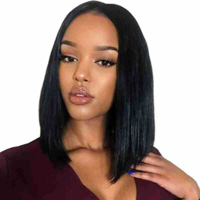 Brasilianisches Haar für Frauen Damen BOB Perücke UK kurz Perücken glatt geschnitten