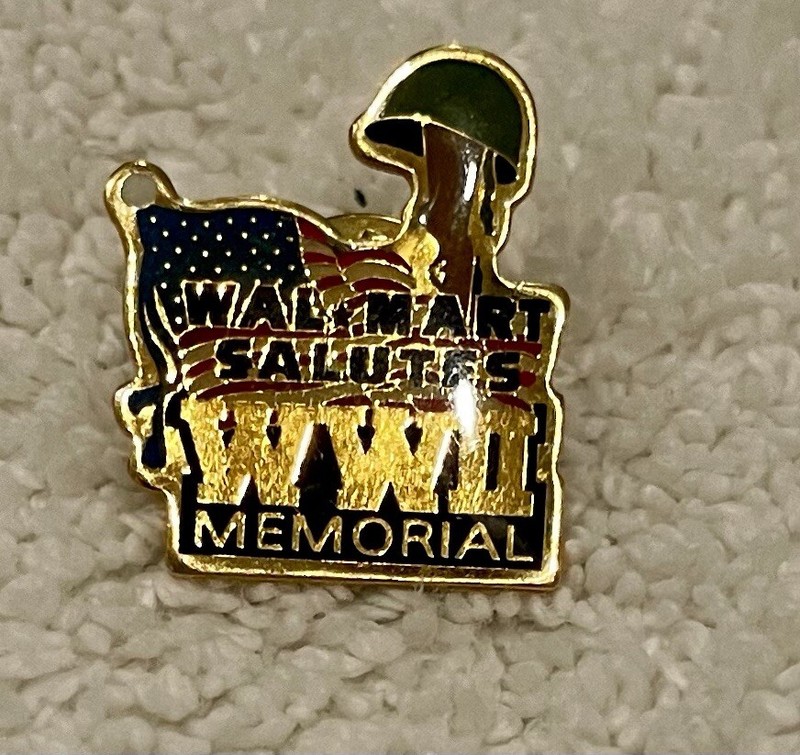 Walmart Salutes WWII Memorial Pin Lapel Enamel Collectible