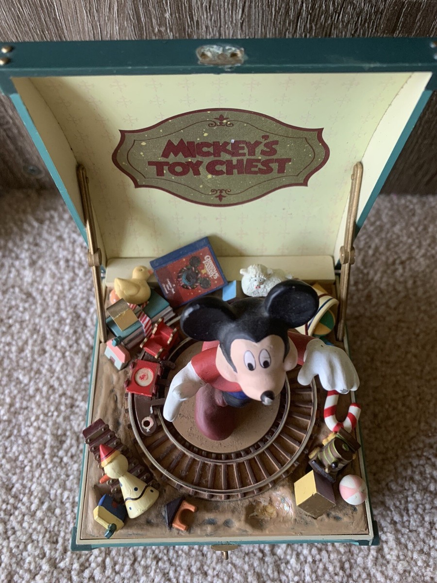 VINTAGE Rare Schmid Mickey's Toy Chest Retired Music Box VINTAGE Rare Schmid Mickey's Toy Chest Retired Music Box