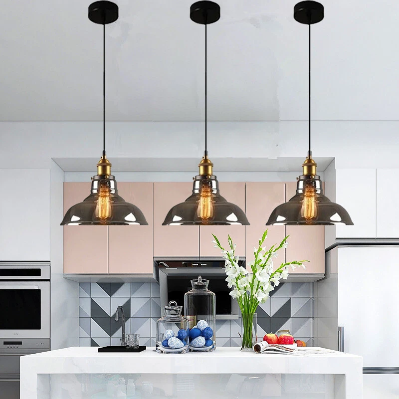 Grey Kitchen Pendant Lighting Bar Lamp Glass Ceiling Light Bedroom Pendant Light
