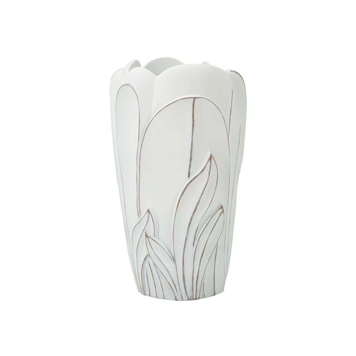Vase déco en résine Gardy blanc 48cm incassable pour sécuriser votre déco design