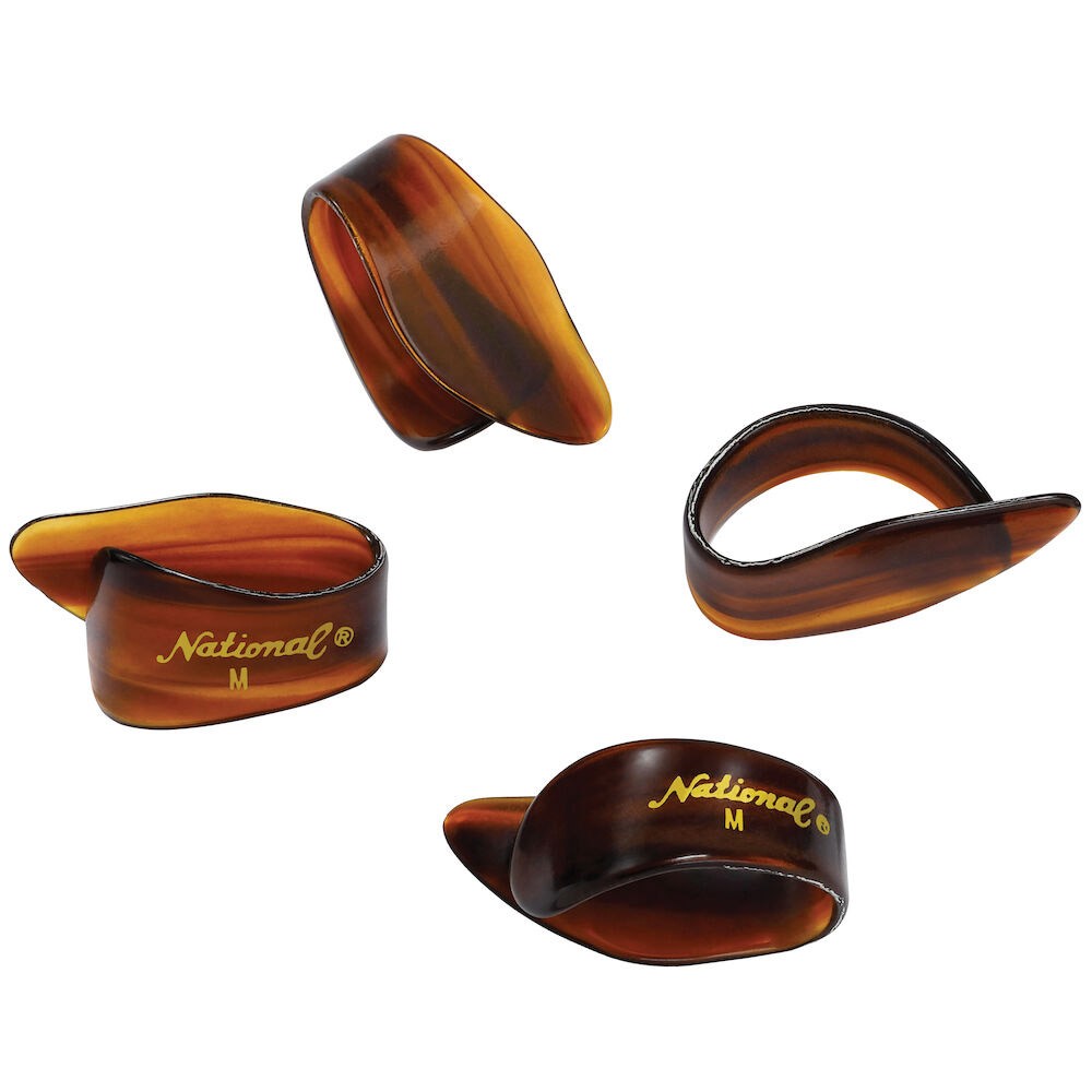 D'Addario National Celluloid Thumb Picks, Medium Tortoiseshell - 4-Pack (NEW)