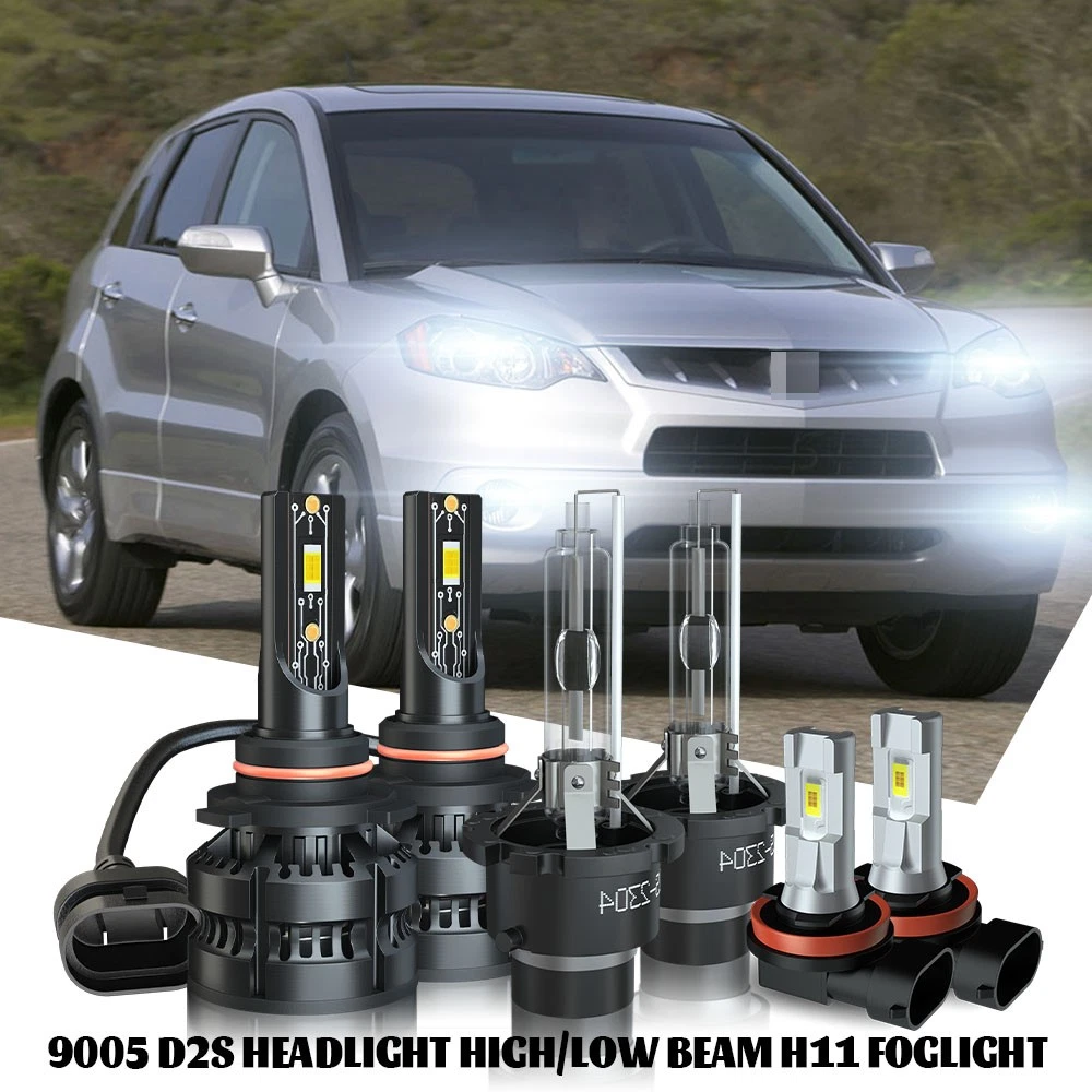For Acura RDX 2007-2015 Combo 6x HID/LED Headlight High&Low Beam Fog Light Bulbs