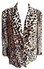 Chicos Womens Blazer Animal Print Colorful Button Jacket Size 1