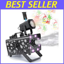Upgraded Snow Machine with RGB Lights - 2 Remotes Included