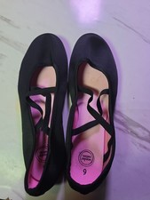 Wonder Nation Toddler Little Girls Classic Bow Smooth Black Ballet Flats Size 9