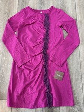 Tea Collection Kids Dress Size 10 Long Sleeve Cotton Purple Magenta San Fran NWT