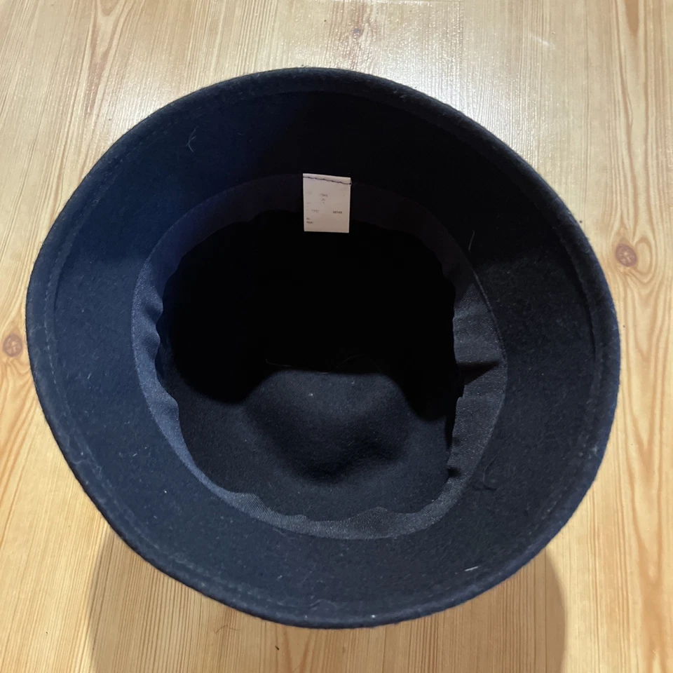 Женская шляпа черный войлок колокольчик с бежевый бант зимний тихий роскошный войлок - Изображение 3 из 4