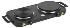 Doppelkochplatte 2000W schwarz Gusseisen