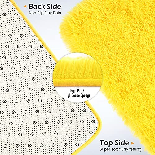 Premium Soft Fluffy Rug Modern Shag Carpet, High Pile, Solid 4x5.3 Feet ...