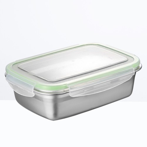 Set of 2 Stainless Steel Crisper Lunch Box Containers with Lids Food