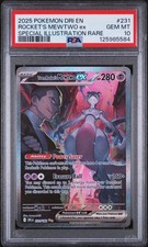 Pokemon Karte Team Rocket's Mewtwo EX 231/182 SIR Destined Rivals PSA 10